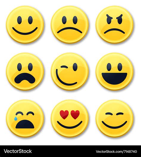 Smiley and emotion faces Royalty Free Vector Image