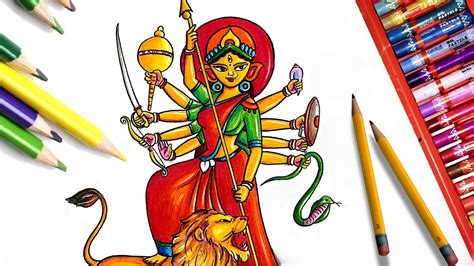 How To Draw Durga Maa Step By Step Easy - Durga Maa Drawing Draw Step ...