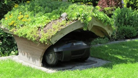 19 Robot Lawn Mower Garage Ideas to House Your Grass Pet - Garden Patch