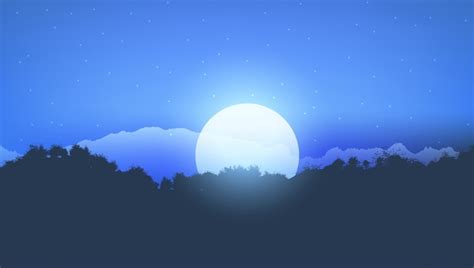 Free Vector | Moonlight tree landscape