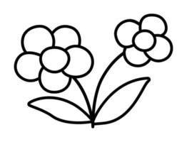 Flower Clipart Black And White Outline