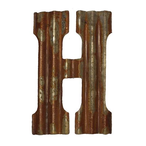 Farmhouse Rustic 12" Wall Decor Corrugated Metal Letter - H - Walmart.com