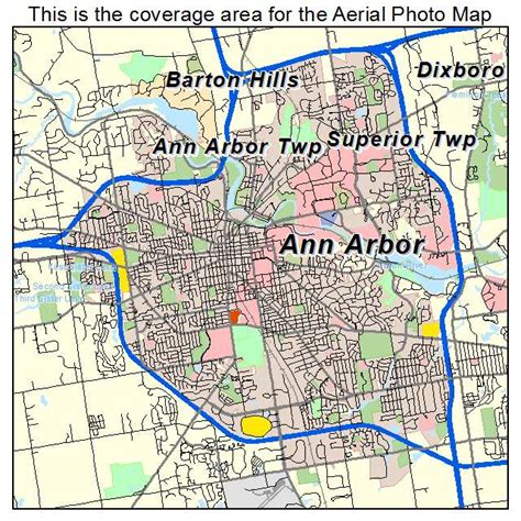 Aerial Photography Map of Ann Arbor, MI Michigan