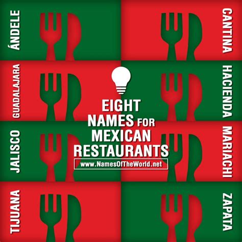 Eight Mexican restaurants names