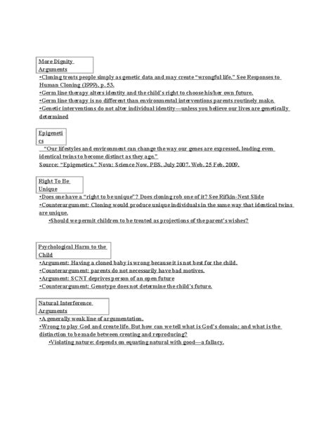 2cloning-ethics - cloning ethics - More Dignity Arguments •Cloning ...