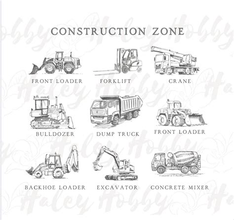 Construction Machines Equipment Zone Shirt 2 Sided Set PNG - Etsy