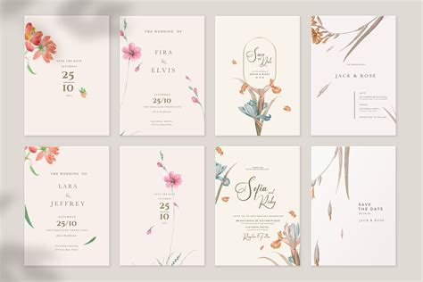 40 Minimalist Floral Wedding Cards on Behance