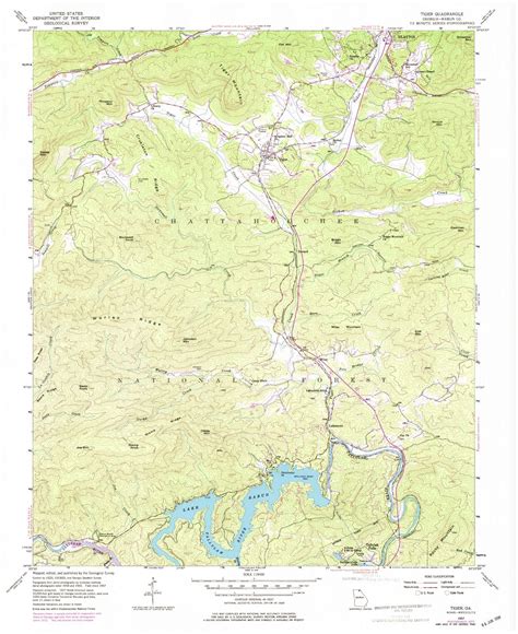 Classic USGS Tiger Georgia 7.5'x7.5' Topo Map – MyTopo Map Store