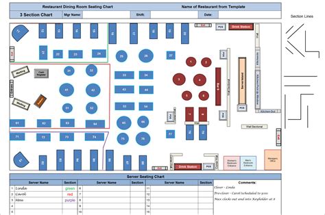 Dining Room Table Layout Microsoft Excel Spreadsheet