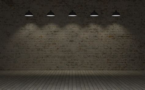 Free Photo | Brick wall with lamps