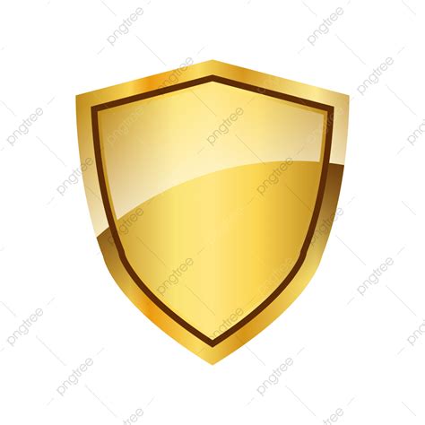 Golden Shield Badge PNG Image, Premium Golden Metallic Security Shield ...