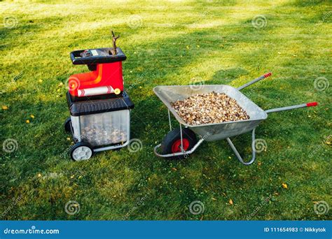 Garden Chipper, Electric Shredder Mulcher with Wheelbarrow Full of ...