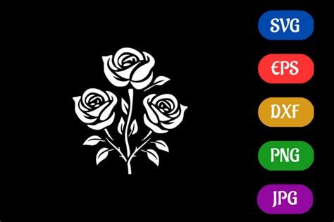 Roses | Black and White Logo Vector Art Graphic by Creative Oasis ...