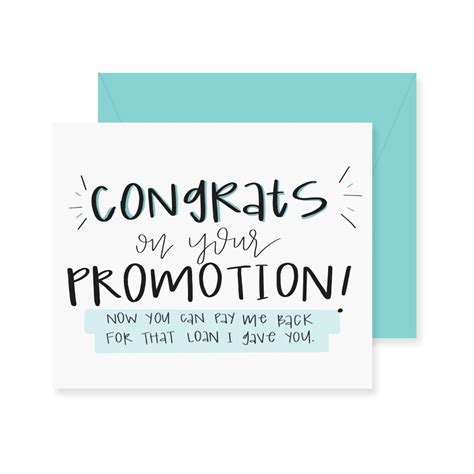 Promotion/Loan Greeting Card Congrats on Your Promotion | Etsy