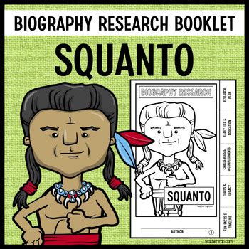 Squanto Biography Research Booklet by Teacher Trap | TPT