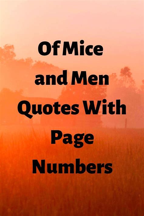 50 Of Mice and Men Quotes With Page Numbers | Ageless Investing