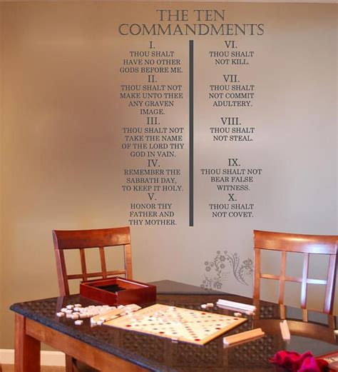 Available for purchase is The Ten Commandments in vinyl art. Great for ...