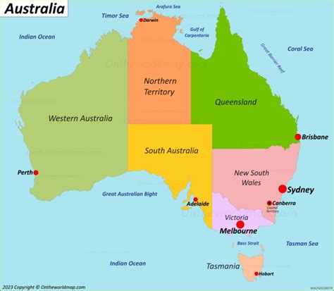 Australia States And Capitals Map | List of Australia States ...