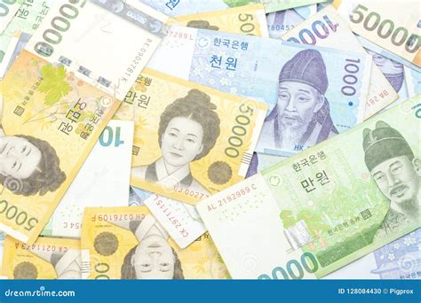 South Korea Won Money Bills in Different Value Stock Photo - Image of ...