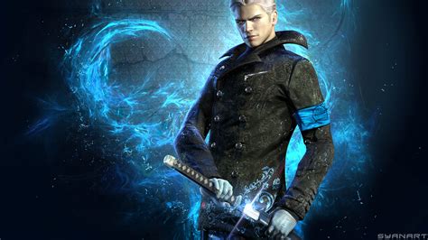 Vergil Sword Blue Smoke Background HD DmC Devil May Cry Wallpapers | HD ...