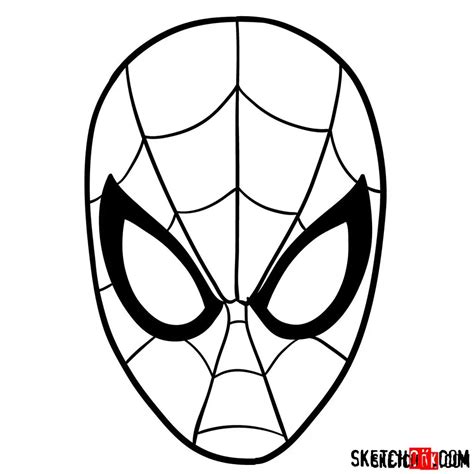 How to draw Spider-Man mask - Sketchok easy drawing guides | Spiderman ...