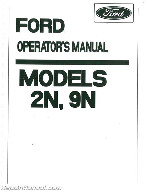 Ford 2N 9N Tractor Operators Manual