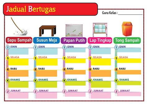 Jadual Waktu Jadual Bertugas Kelas