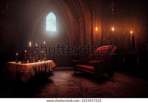 Interior Dracula Castle Victorian Living Room Stock Illustration ...