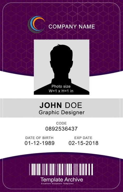 16 ID Badge & ID Card Templates {FREE} - TemplateArchive