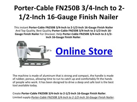 Porter-Cable FN250B 3/4-Inch to 2-1/2-Inch 16-Gauge Finish Nailer