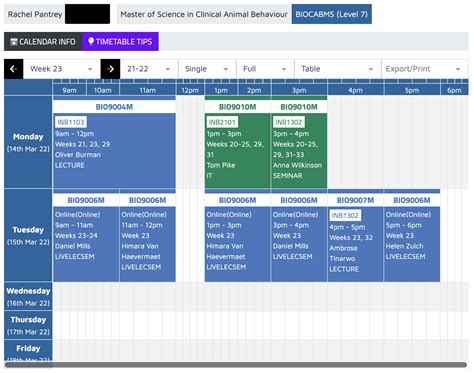 A guide to understanding your timetable – Student Life