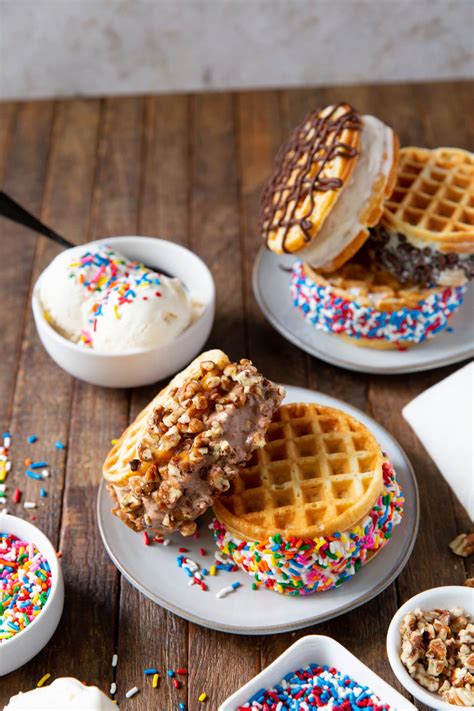 Homemade Waffle Ice Cream Sandwiches - The Wanderlust Kitchen