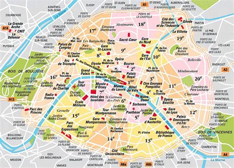 Paris France Map With Attractions - Cristy Claudetta