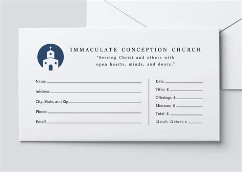 Tithing Envelope Template - Printable Church Tithes & Offering 6 3/4 ...