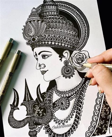 Maa Durga mandala drawing | Saloni