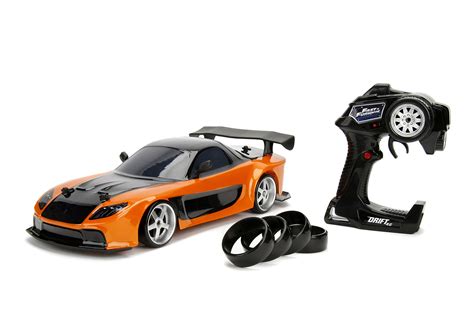 Jada Toys Fast & Furious Han’s Mazda RX-7 Drift RC Car, 1: 10 Scale 2 ...