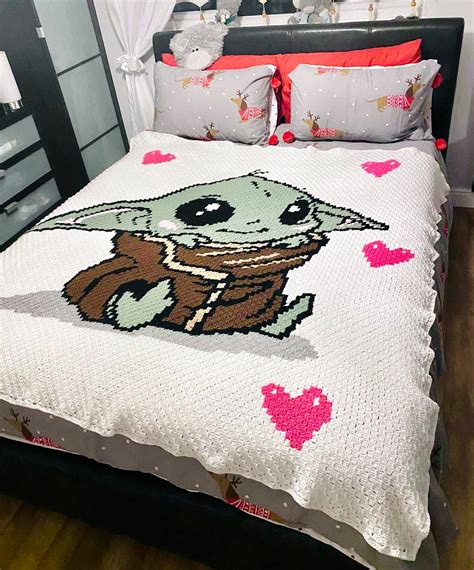 Free Baby Yoda C2C Blanket Pattern Download