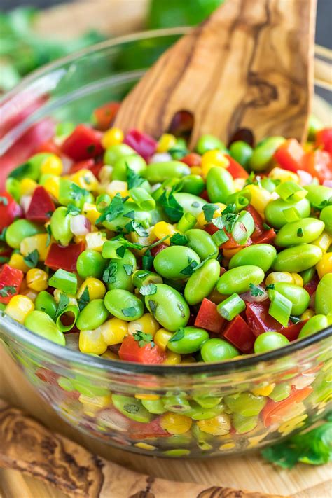 Edamame Salad with Cilantro Lime Dressing - Peas And Crayons