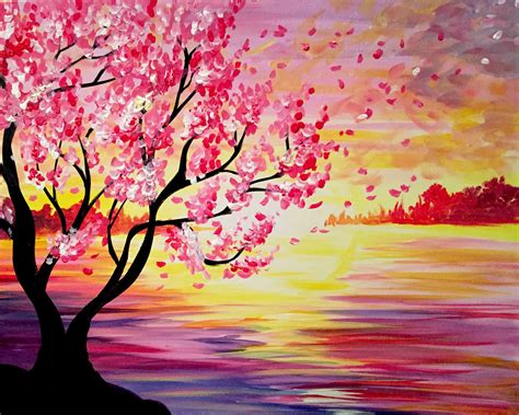 PaintNite-Sunset Cherry Blossoms | SIMONHOLT Restaurant | FOOD, DRINK ...