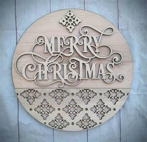 Welcome DIY Round Door Sign / Merry Christmas Door Hanger / - Etsy