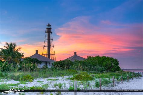 Sanibel Lighthouse Beautiful Sunset Colors | HDR Photography by Captain ...