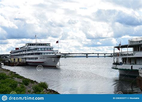 Retro Cruise Ships On August 23, 2021. The Volga River. The City Of ...