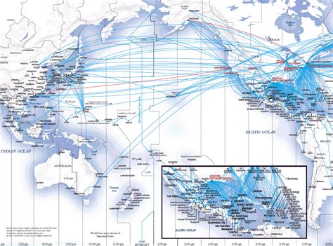 United Airlines route map - Asia Pacific