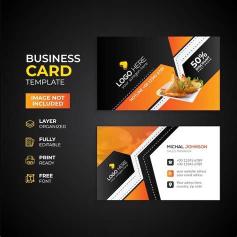 Premium Vector | Creative fast food business card template design