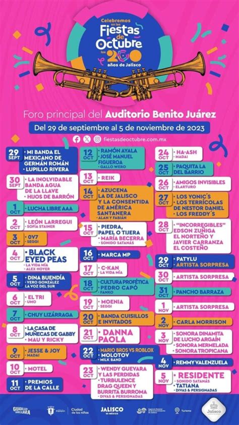 Fiestas de Octubre Guadalajara 2023 ARTISTAS y BOLETOS - Fiestas de ...