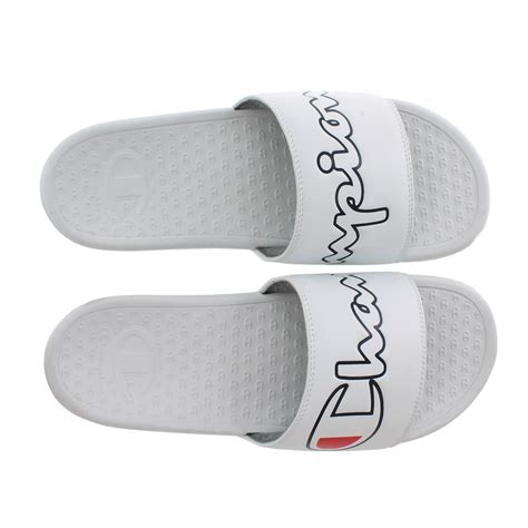 Champion Superslide White Script Slides – Beyond Hype Premier Streetwear