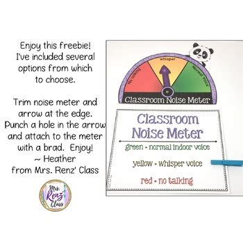 Noise Meter - Noise Level Chart in 4 Designs FREEBIE by Mrs Renz Class