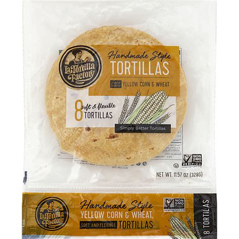 La Tortilla Factory Tortillas, Yellow Corn & Wheat, Handmade Style 8 Ea ...