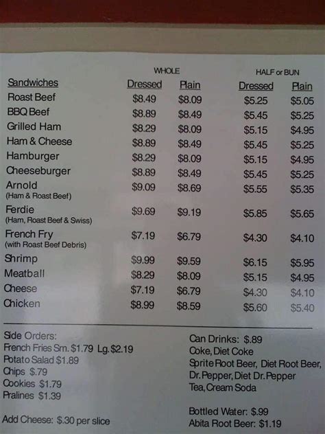 Bear's Restaurant Menu, Menu for Bear's Restaurant, Covington, New ...