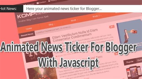 Animated News Ticker Recent Posts Blogger With Javascript